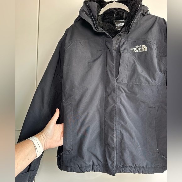 The North Face Winter Ski Jacket Hyvent Black Size Small Faux Fur Hood - Picture 2 of 13